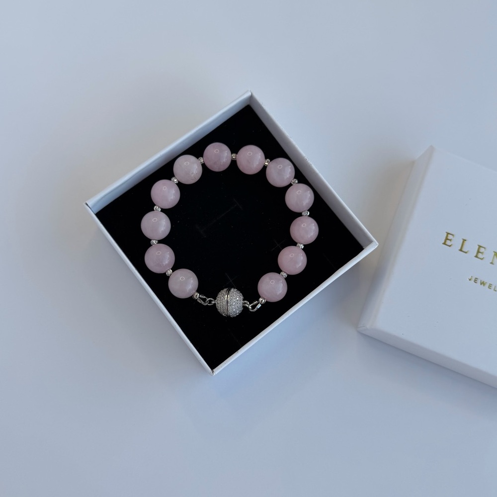 508 Rose Quartz Beaded Bracelet - Picture 3 of 7